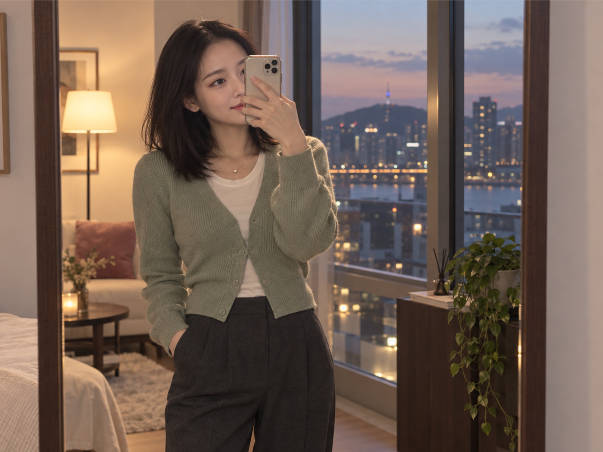 인천광역시 이동과 방문 일정을 안내하는 젊은 성인 한국 여성 관리사